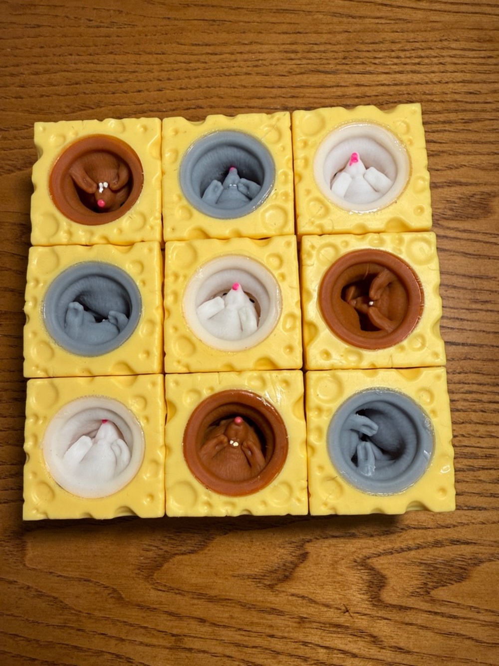 Surprise Cheese Block Toy with Grey Mouse